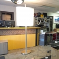 Large Shade White and Chrome Adesso 7 ft Floor Lamp